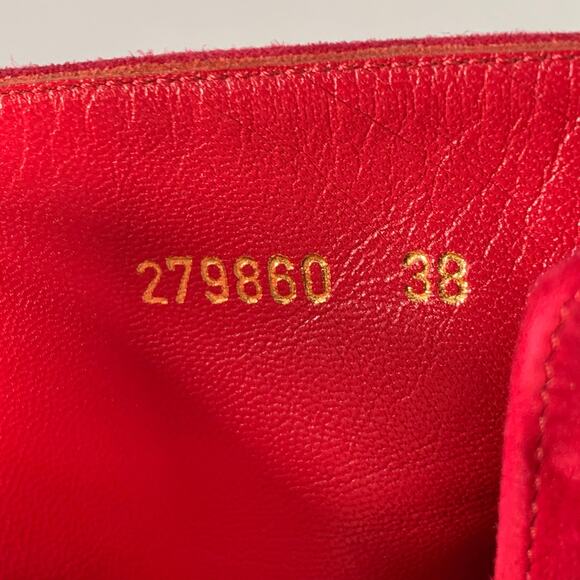 ALEXANDER MCQUEEN Size 8 Red Suede Platform Ankle Boots - Picture 8 of 13